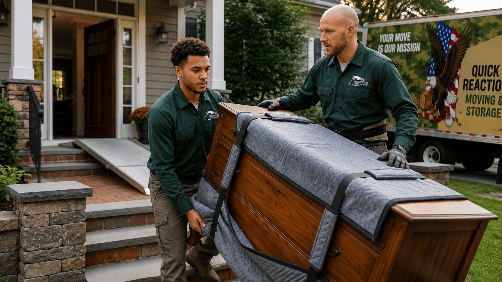 Quick Reaction Moving team moving furniture