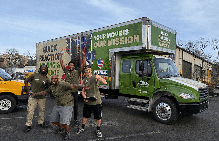Quick Reaction truck wrapped with Your Move Is Our Mission graphics